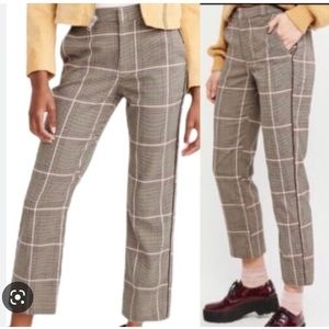 Abercrombie & Fitch Simone high rise ankle flare academia plaid pants